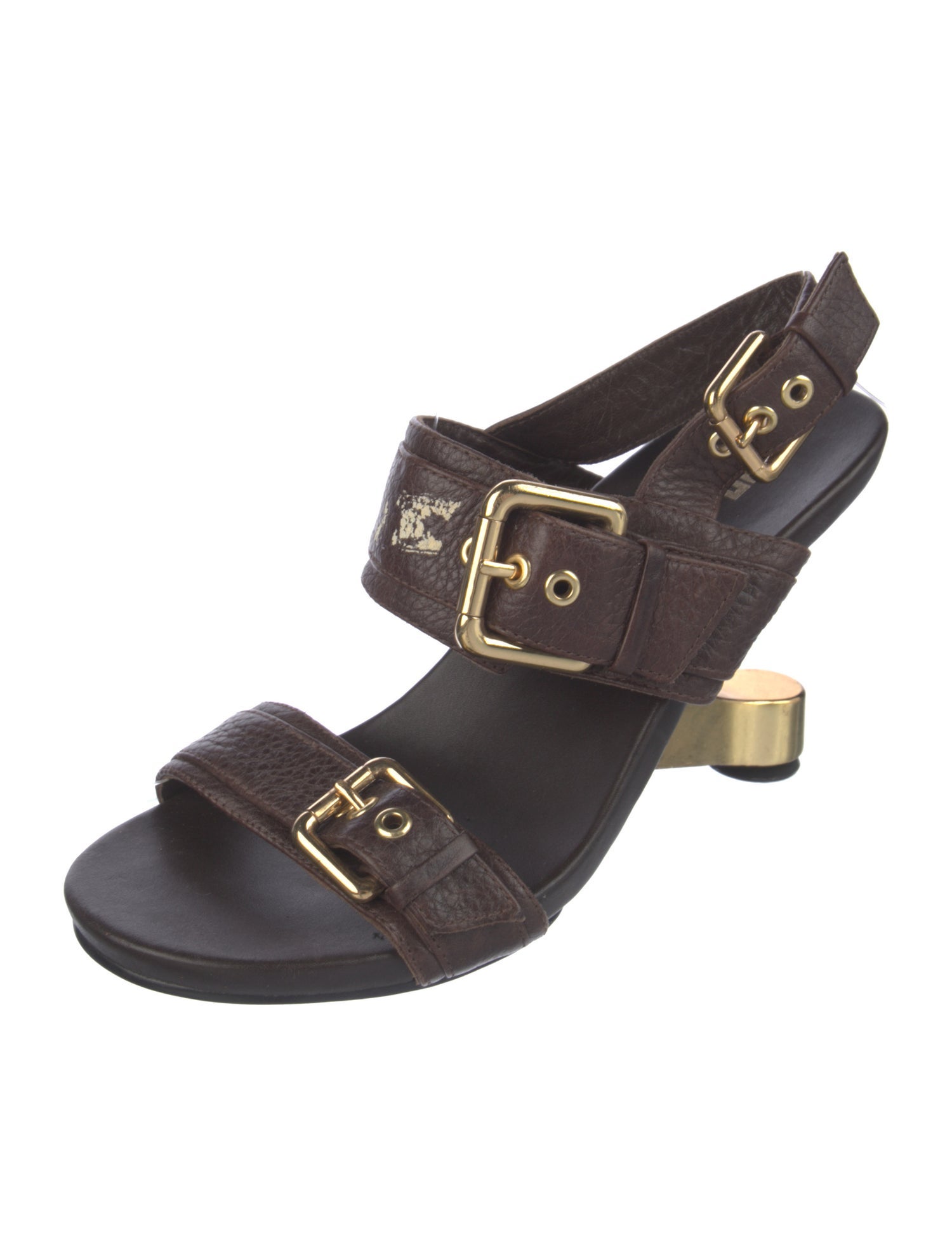 United Nude Leather Colorblock Pattern Slingback Sandals