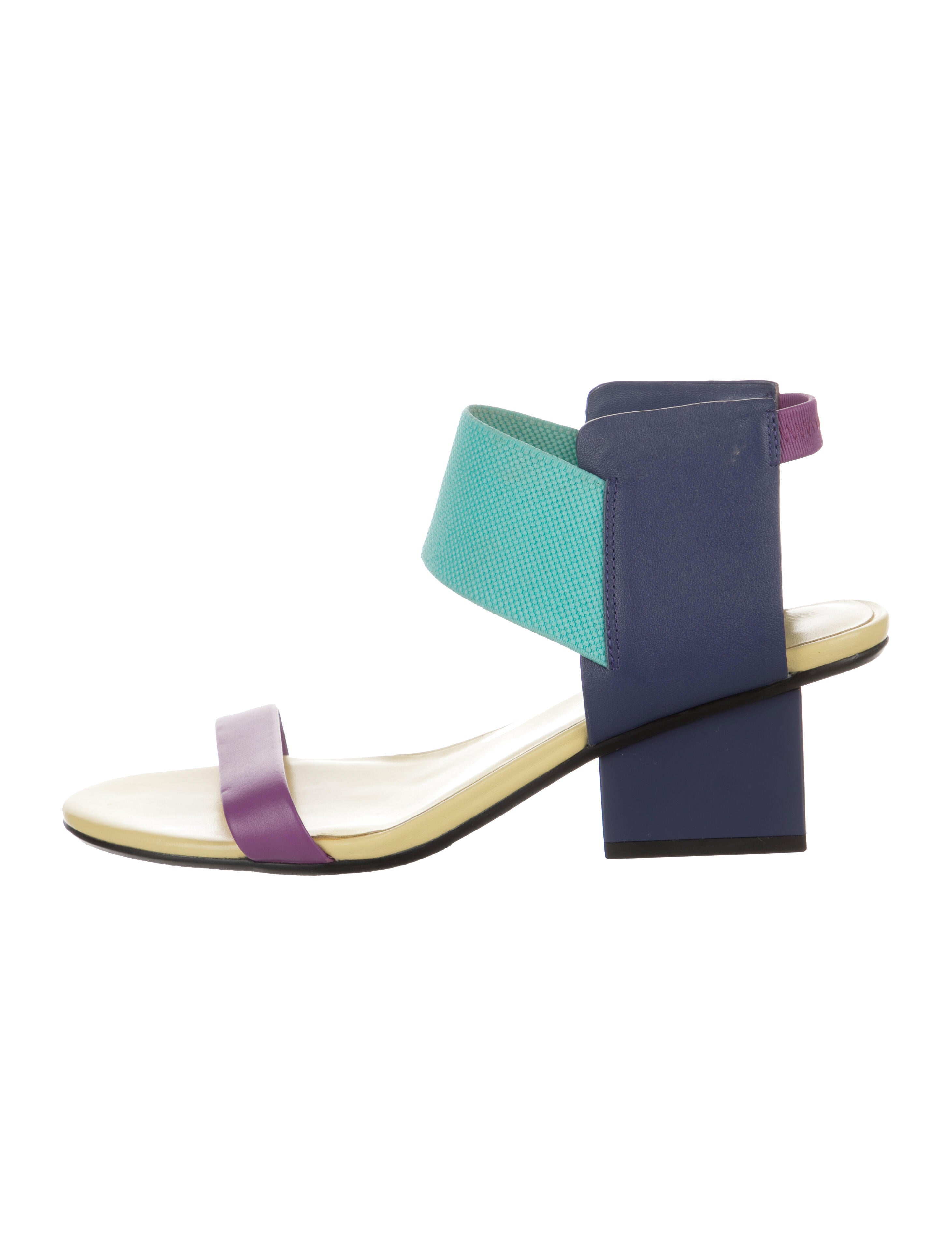United Nude Leather Colorblock Pattern Slingback Sandals