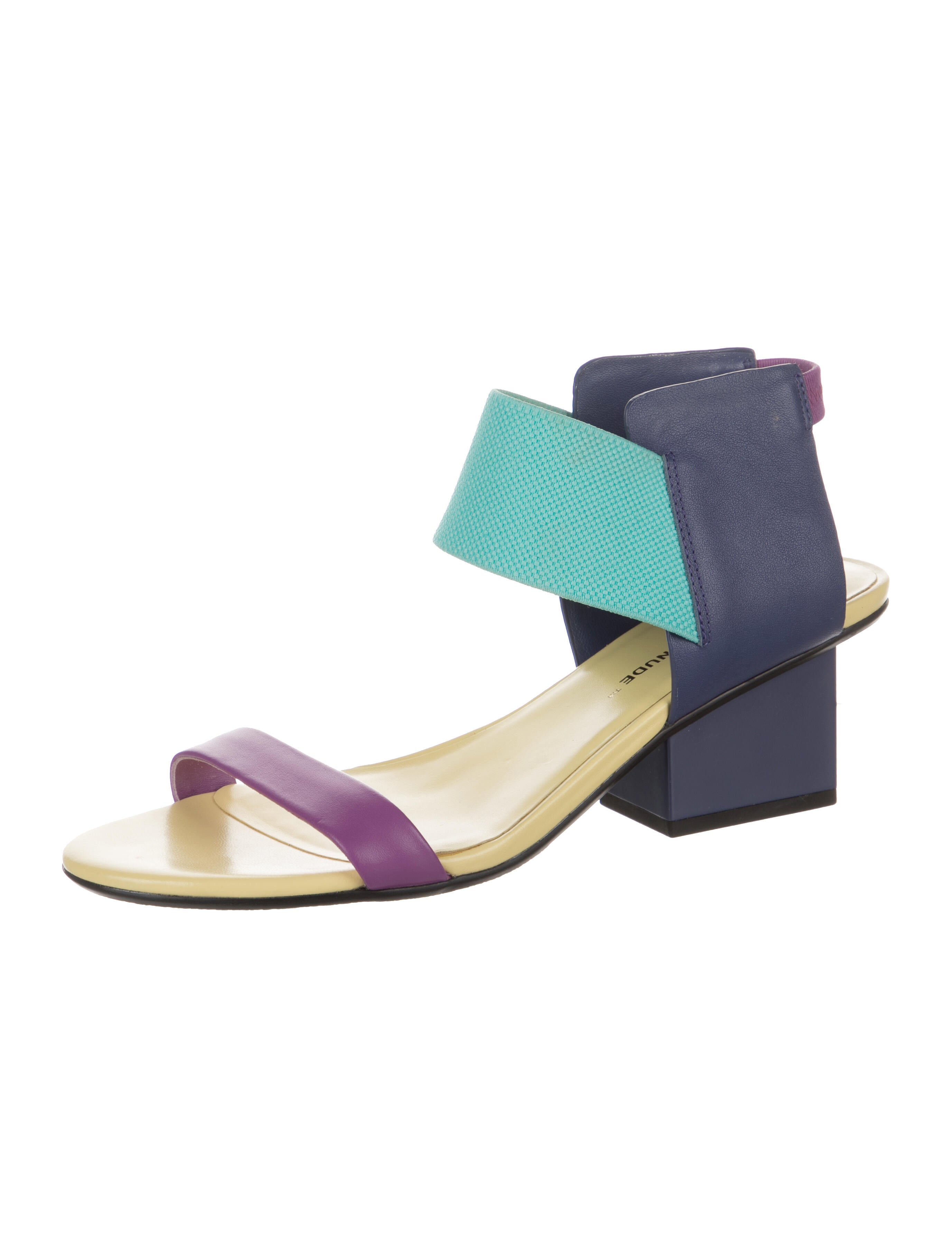 United Nude Leather Colorblock Pattern Slingback Sandals