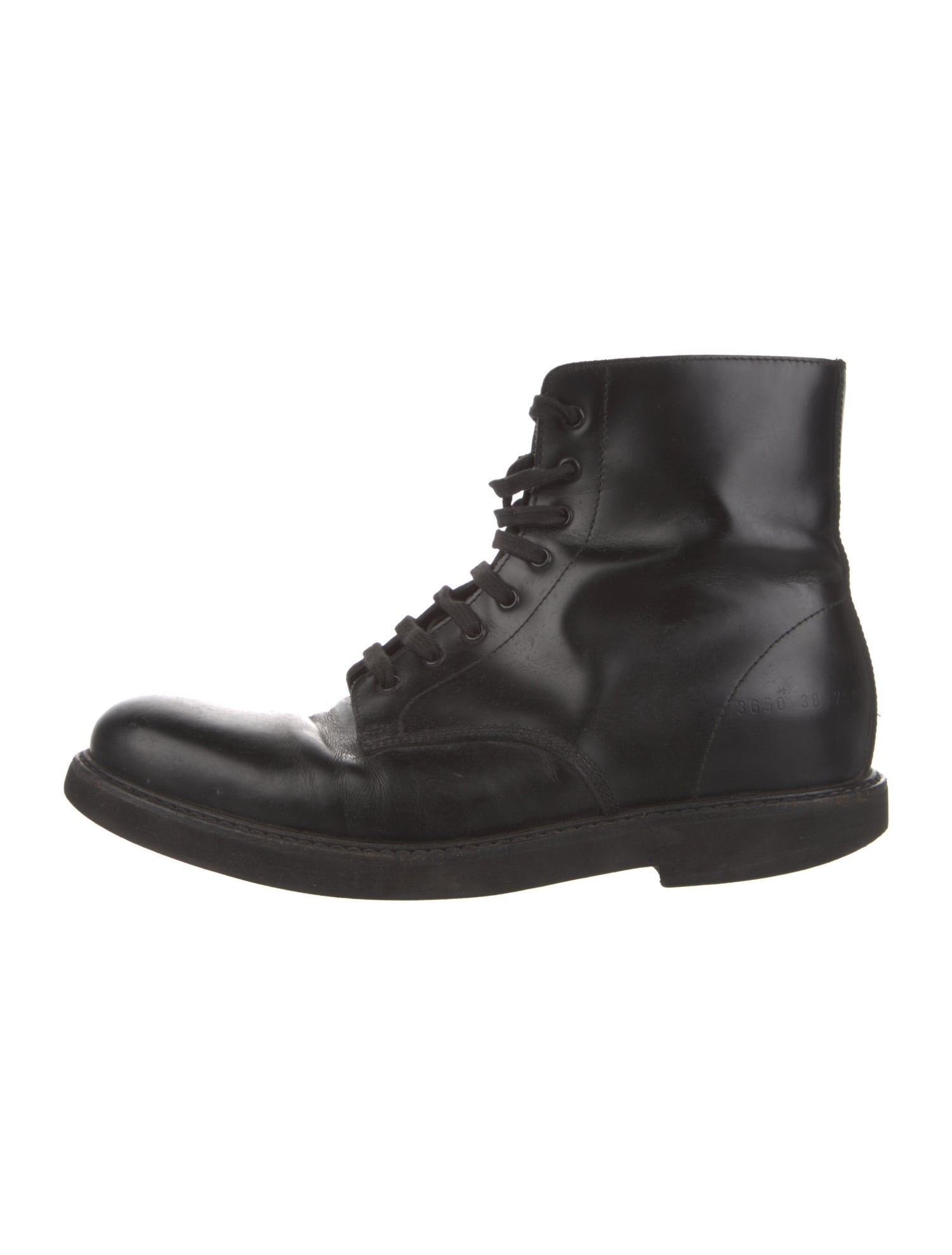 Woman by Common Projects Leather Combat Boots