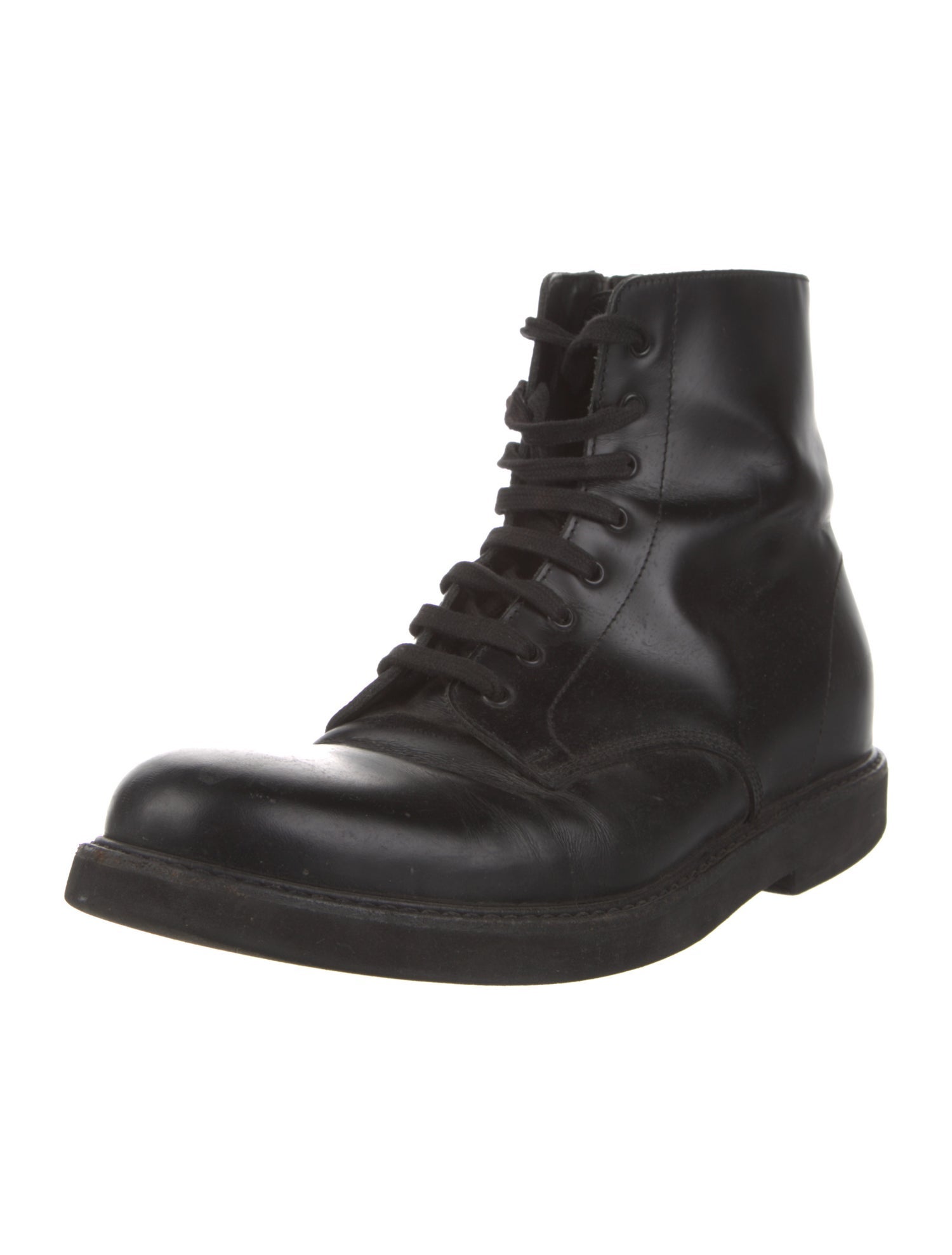 Woman by Common Projects Leather Combat Boots