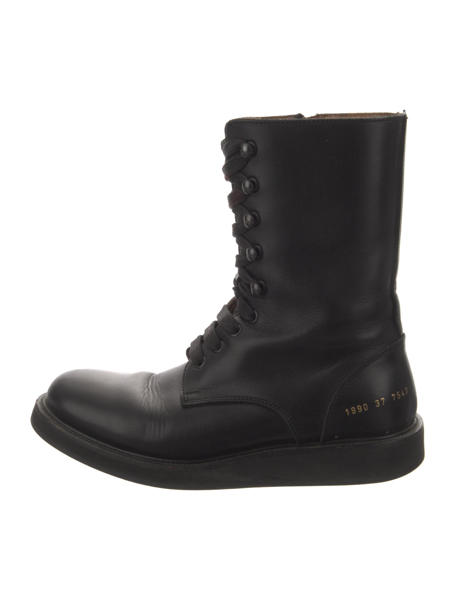 Woman by Common Projects Leather Combat Boots