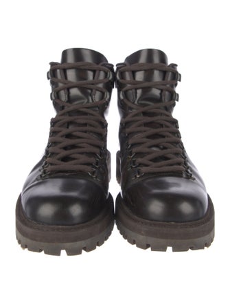 Woman by Common Projects Leather Combat Boots
