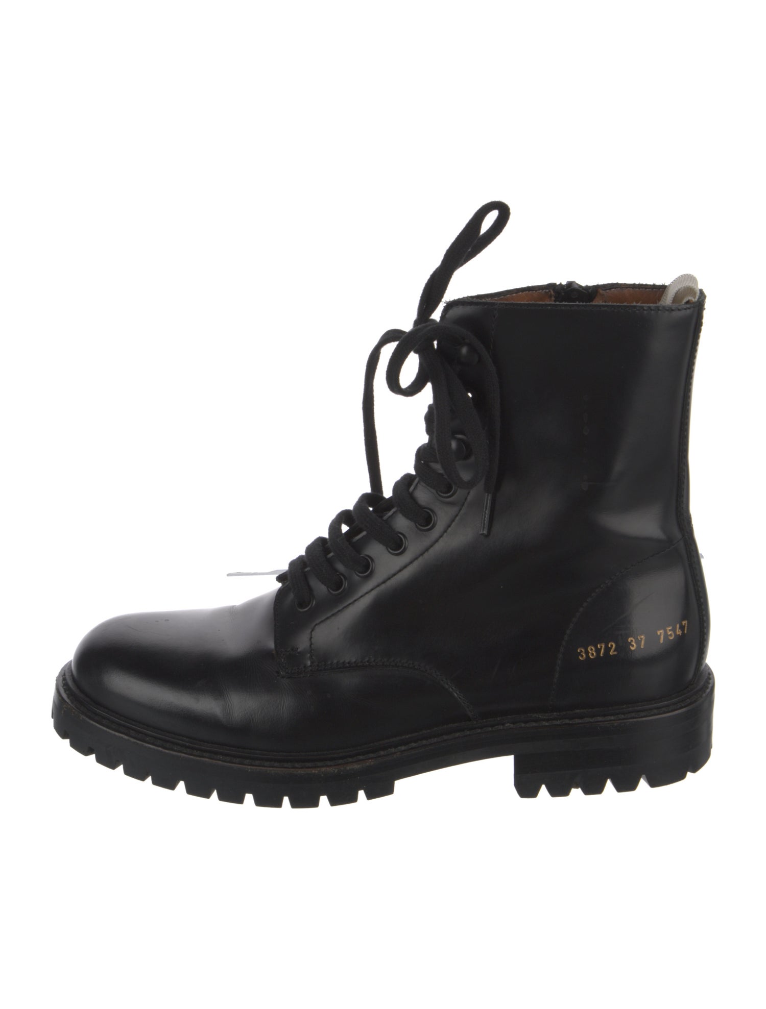 Woman by Common Projects Leather Combat Boots