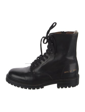Woman by Common Projects Leather Combat Boots