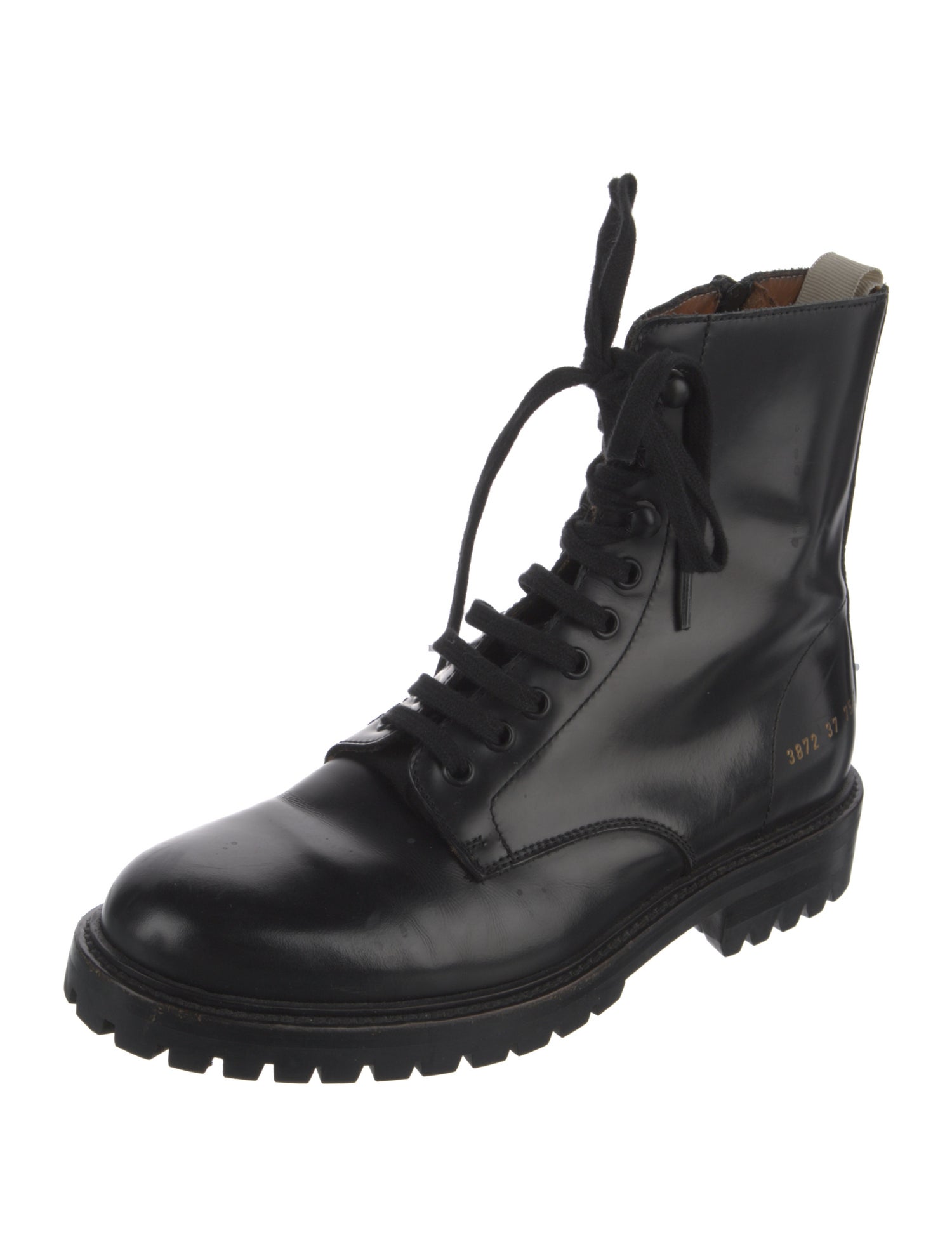 Woman by Common Projects Leather Combat Boots
