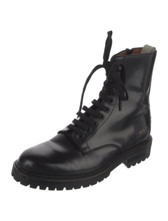 Woman by Common Projects Leather Combat Boots