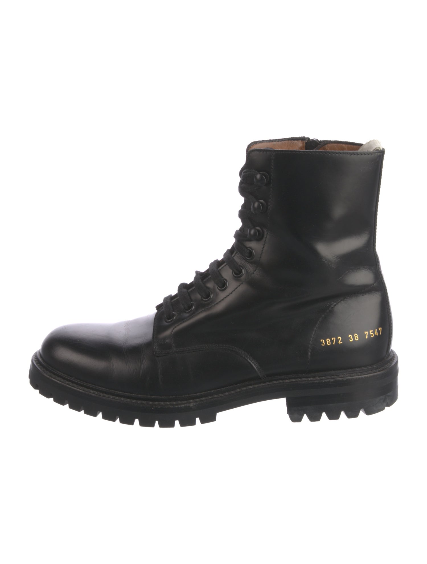 Woman by Common Projects Leather Combat Boots