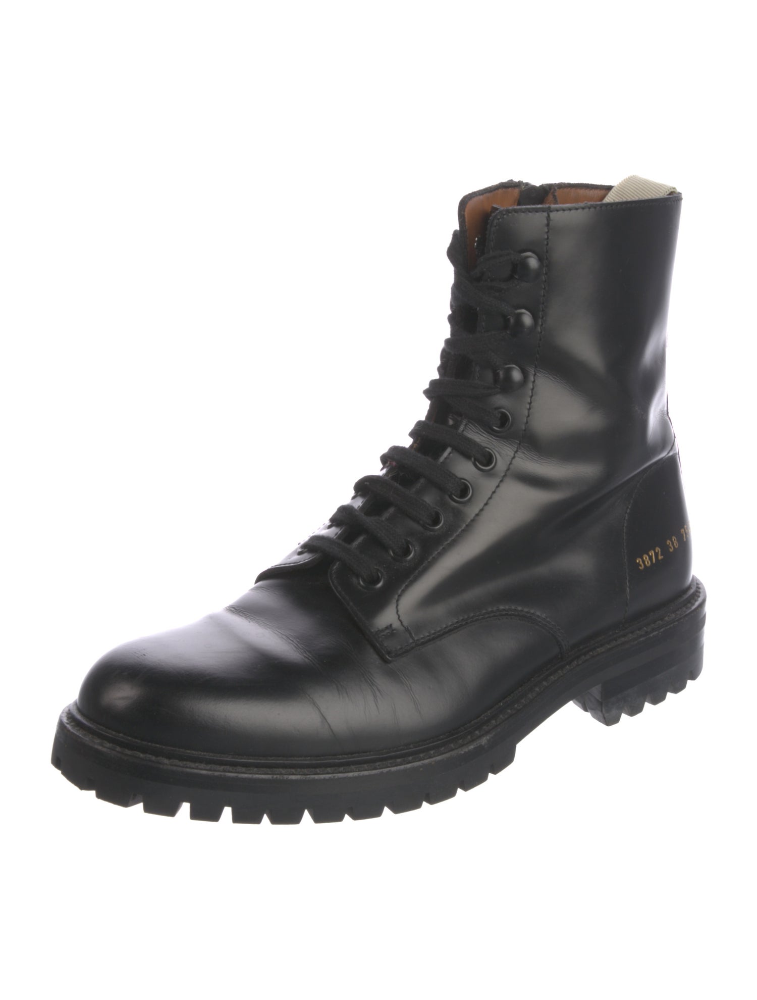 Woman by Common Projects Leather Combat Boots