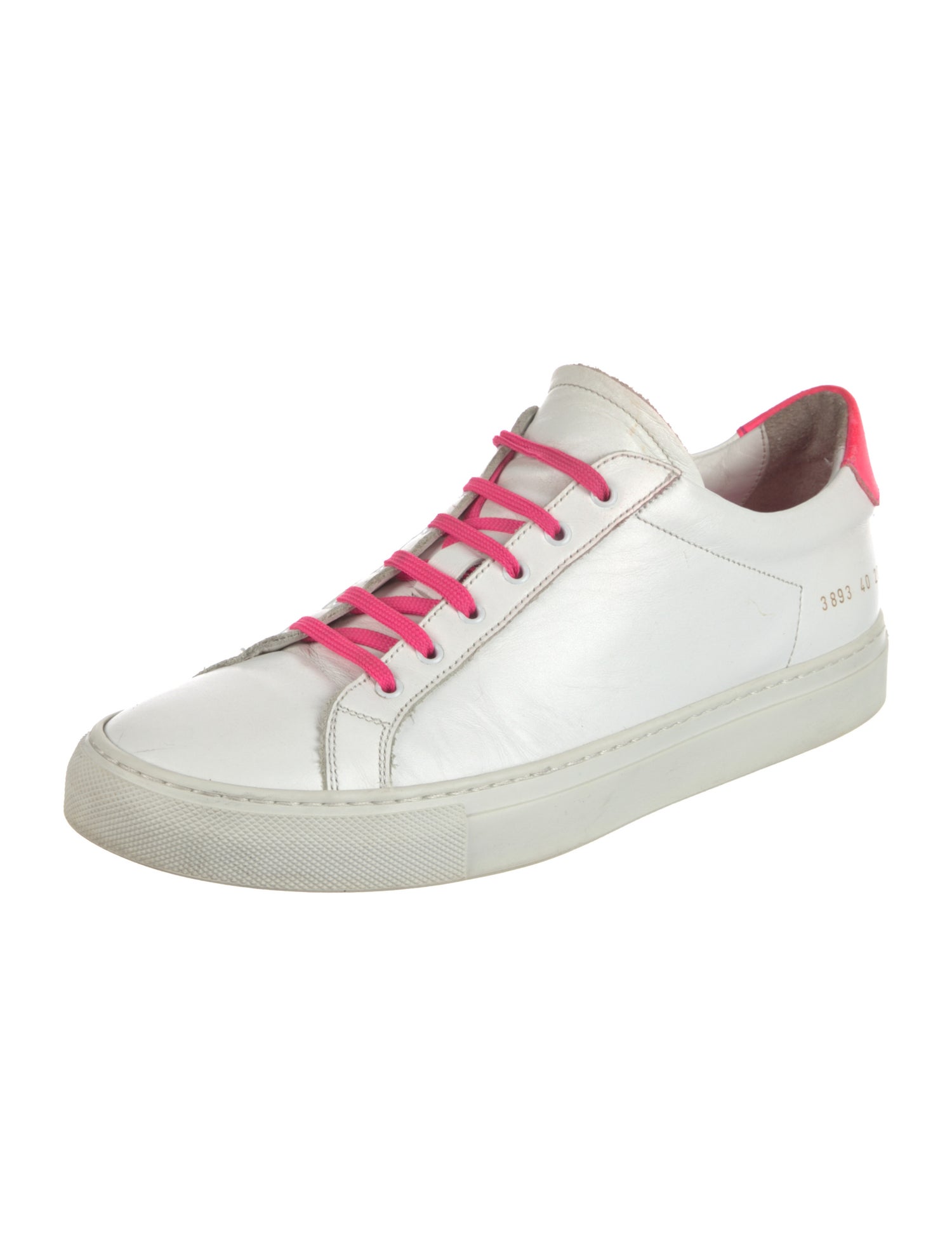 Woman by Common Projects Leather Colorblock Pattern Sneakers