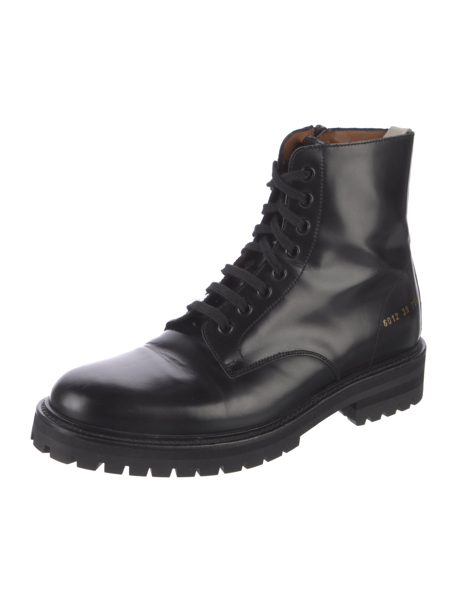 Woman by Common Projects Leather Combat Boots