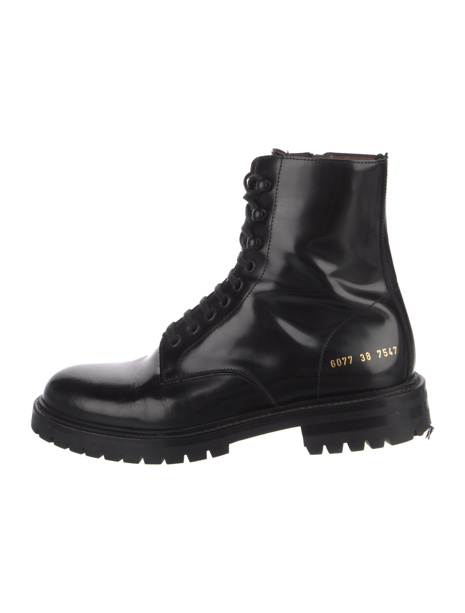 Woman by Common Projects Leather Combat Boots