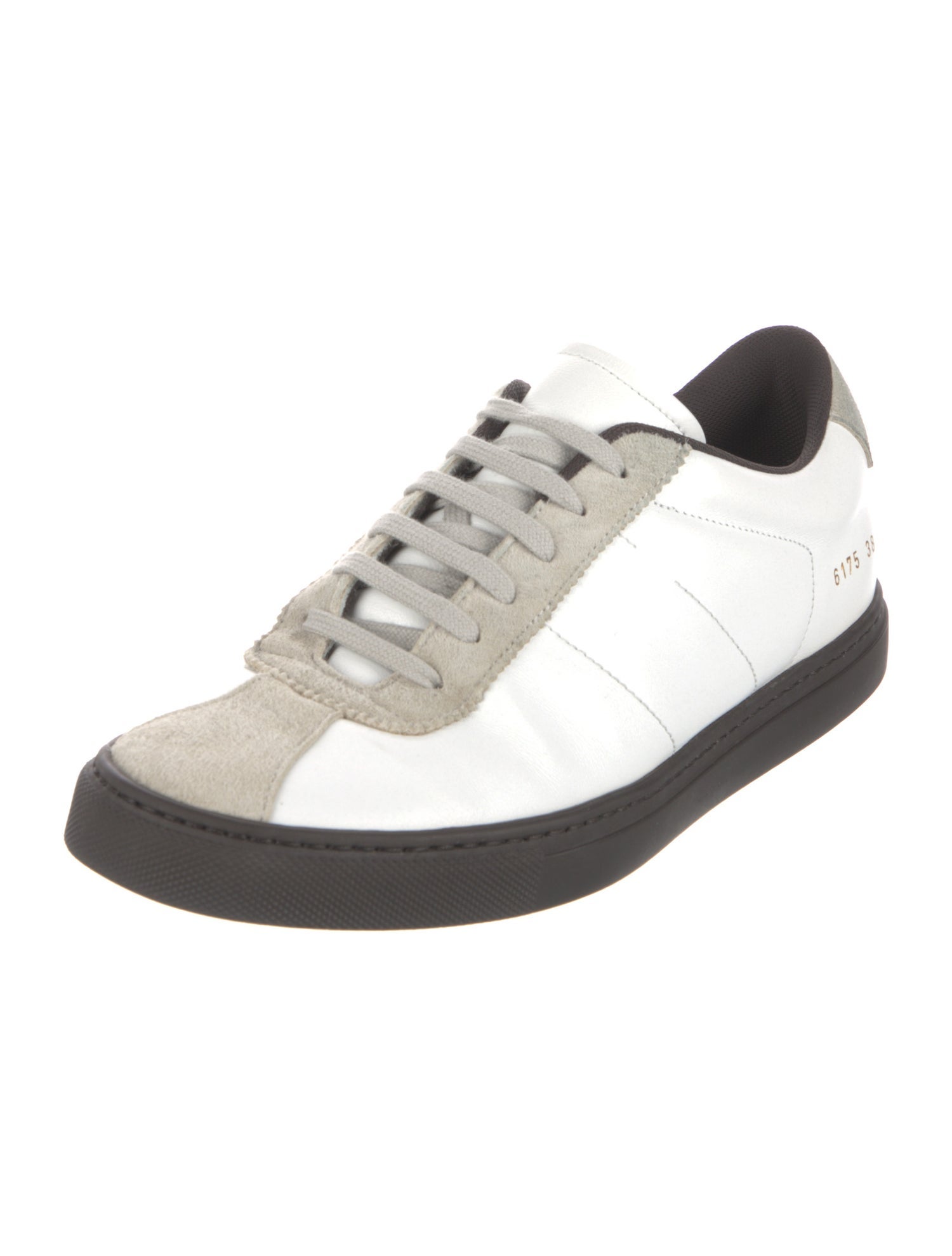 Woman by Common Projects Leather Colorblock Pattern Sneakers