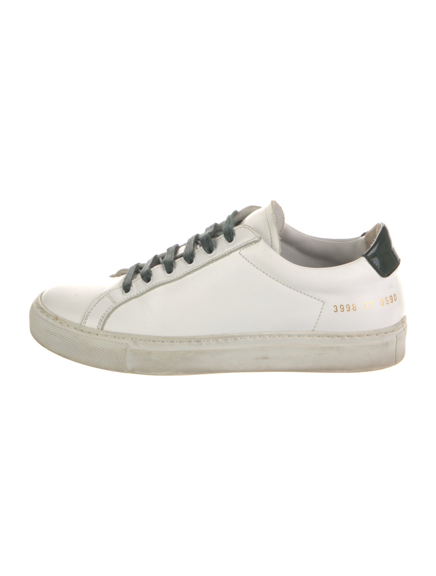 Woman by Common Projects Leather Colorblock Pattern Sneakers
