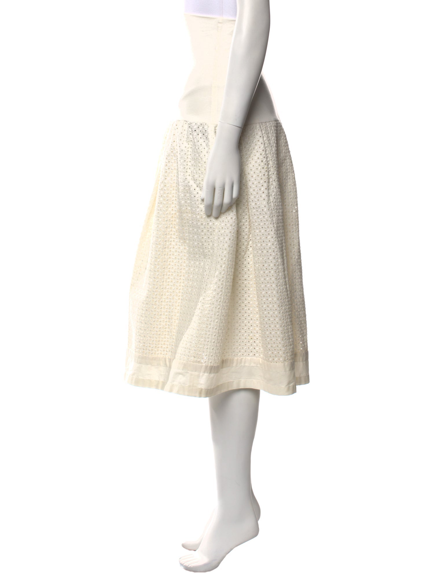 Urban Zen Eyelet Trim Midi Length Skirt