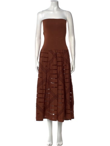 Urban Zen Dresses Strapless Knee-Length Dress Petite