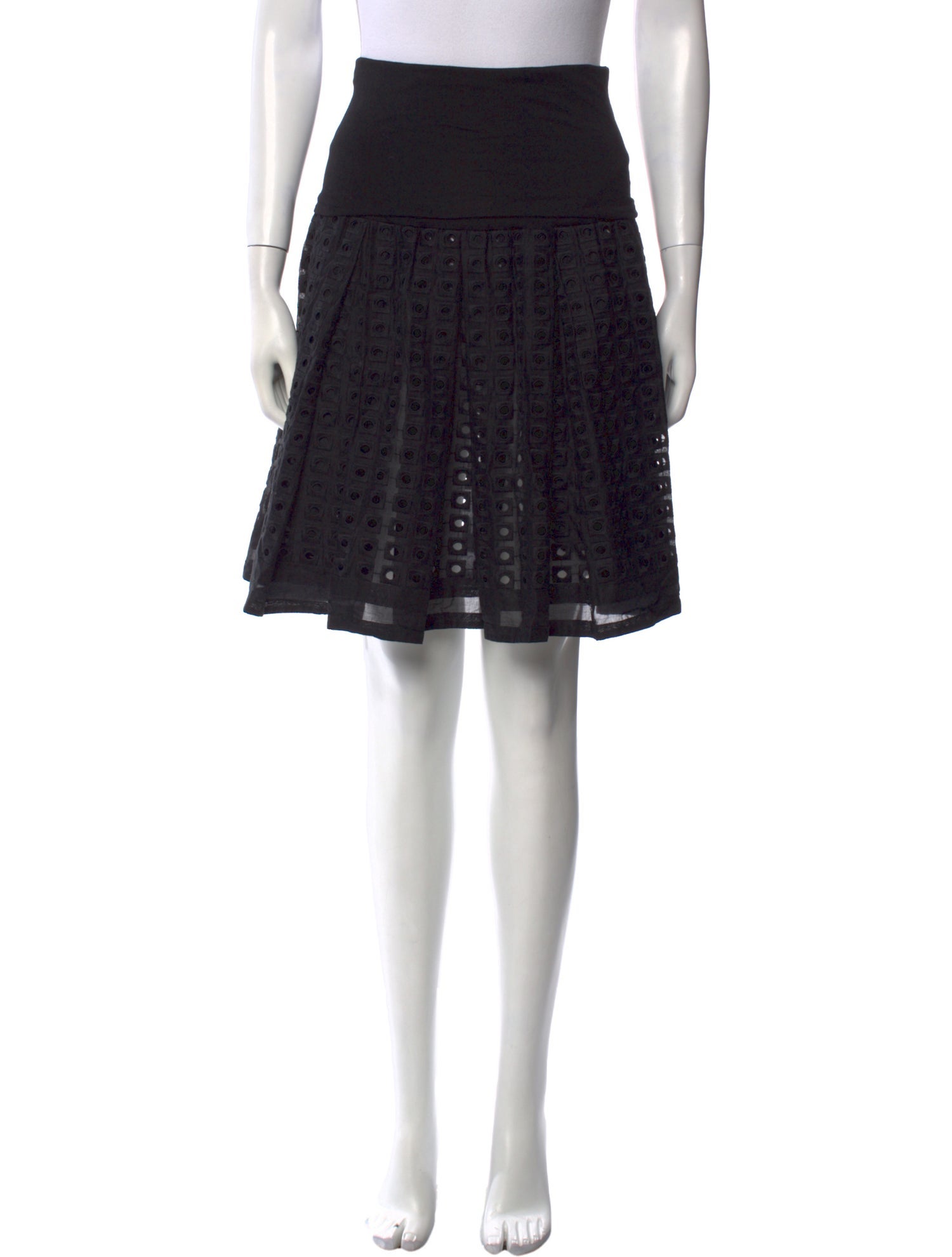 Urban Zen Eyelet Trim Knee-Length Skirt
