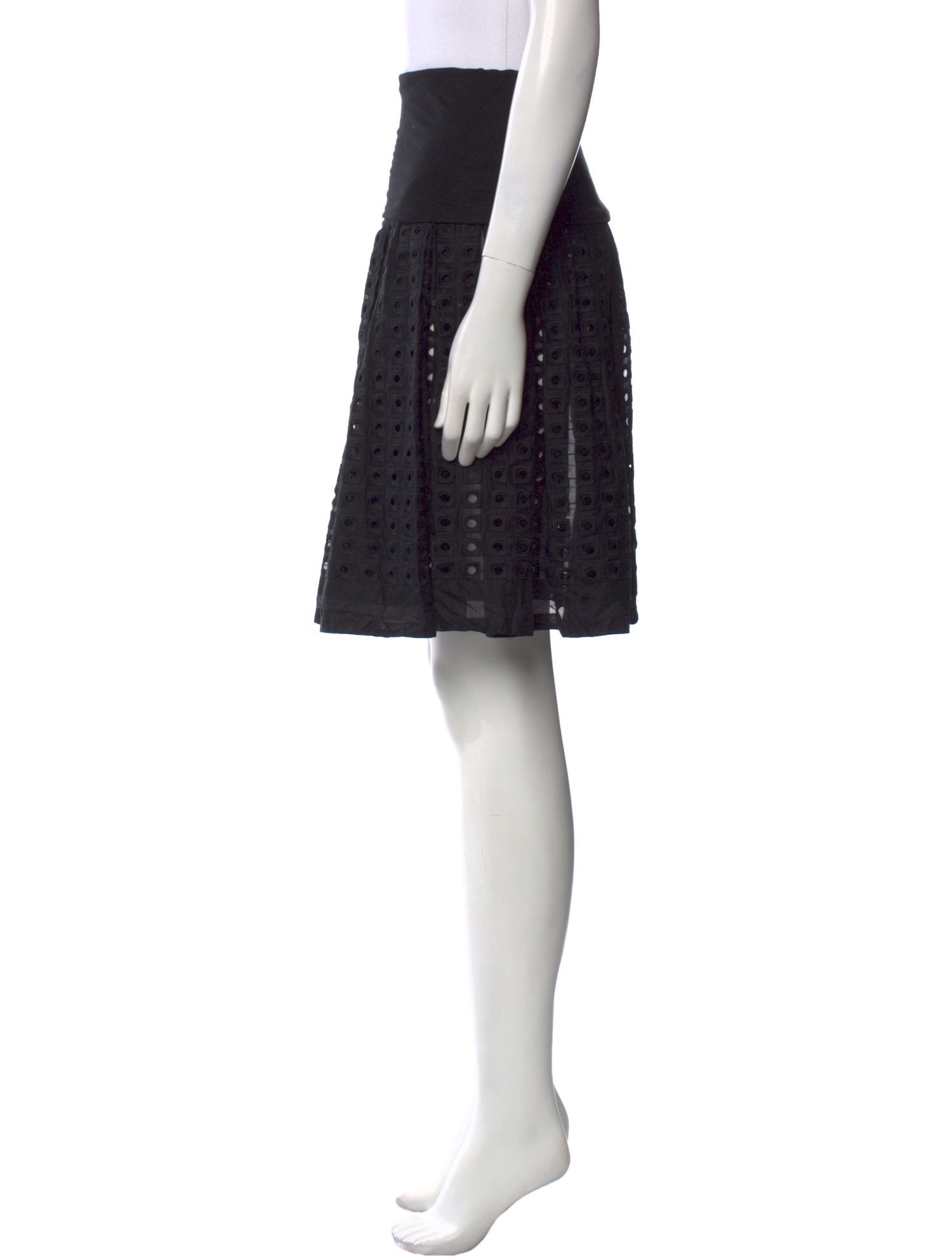 Urban Zen Eyelet Trim Knee-Length Skirt