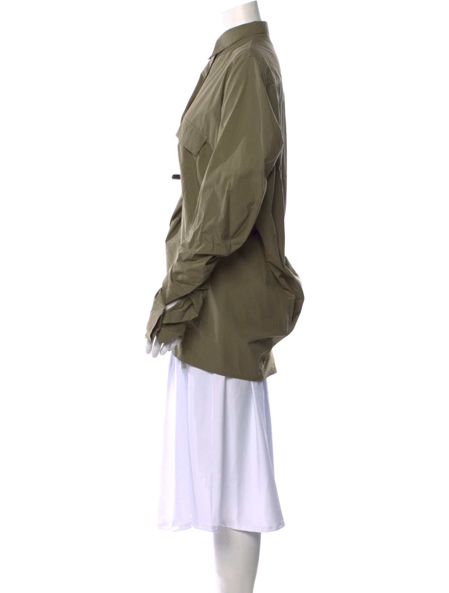 Urban Zen Mock Neck Long Sleeve Button-Up Top