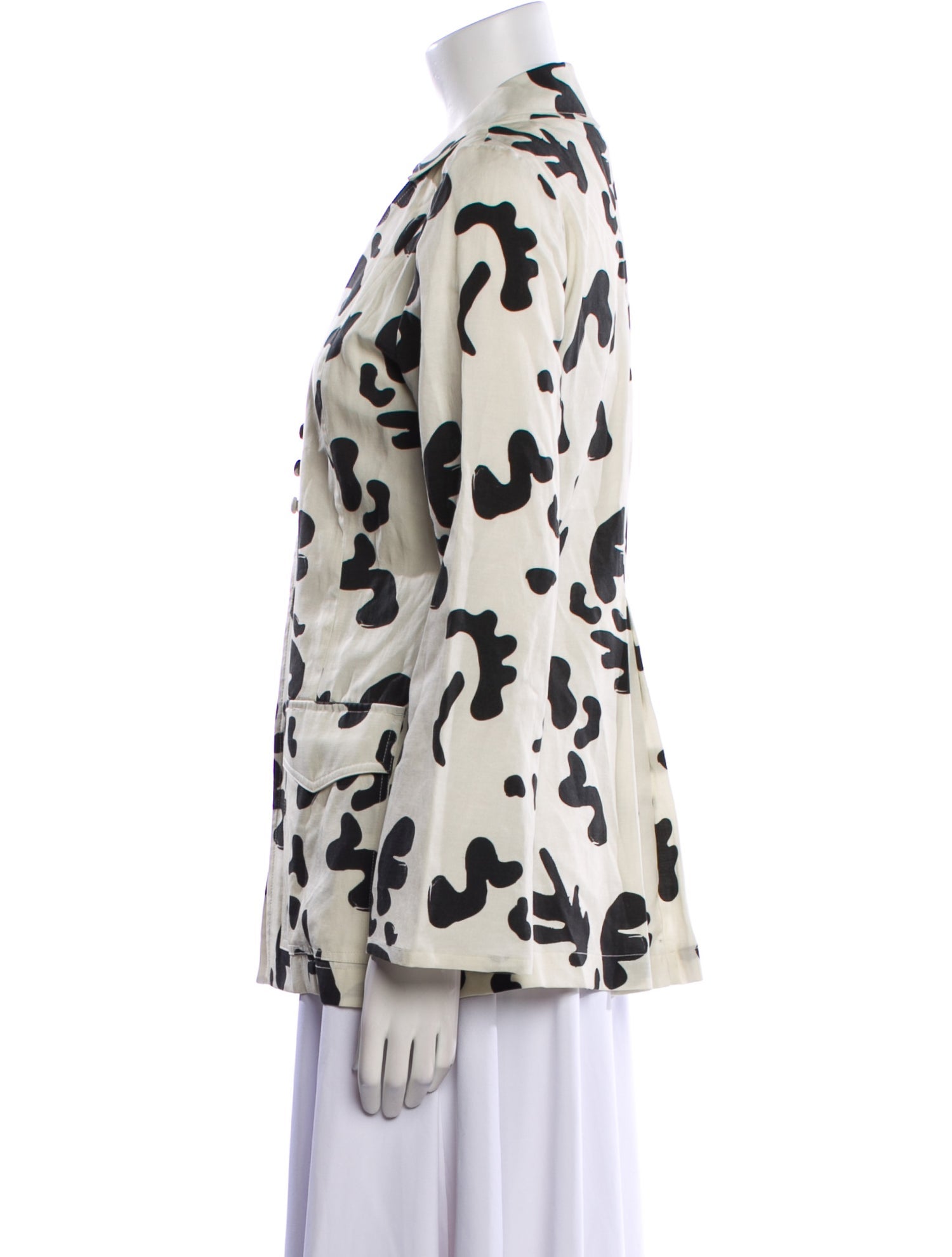 USISI SISTER Silk Floral Print Blazer