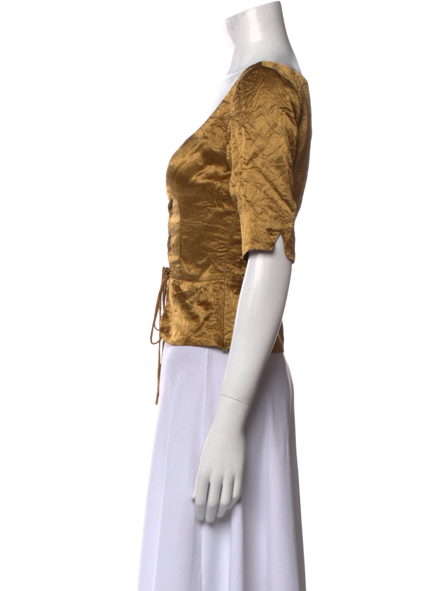 USISI SISTER V-Neck Short Sleeve Crop Top