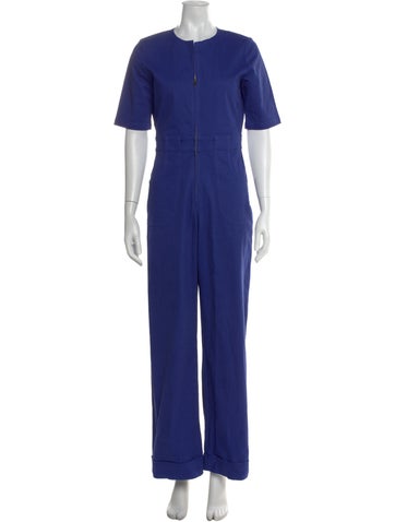 Pre-owned Usisi Sister Crew Neck Jumpsuit W/ Tags In Blue