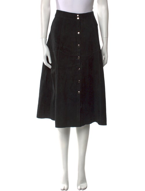 Understated Leather Calf Leather Knee-Length Skirt