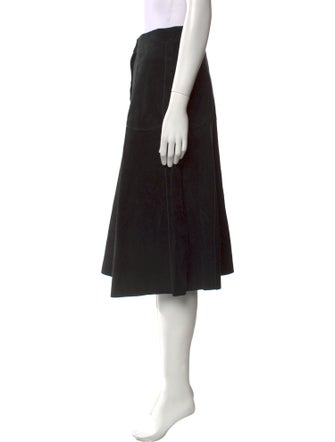 Understated Leather Calf Leather Knee-Length Skirt