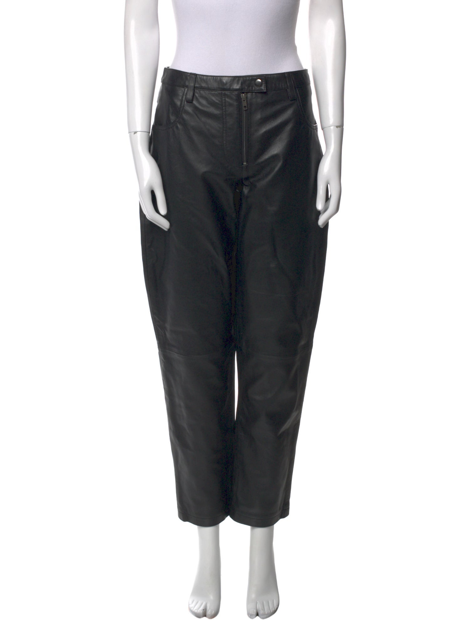 Understated Leather Straight Leg Pants