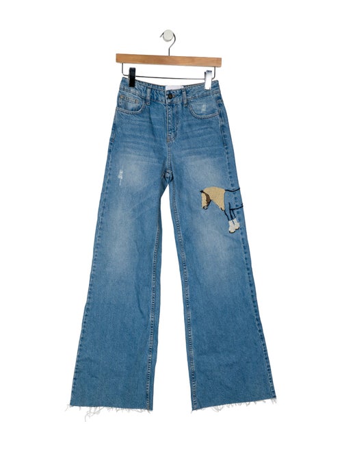 Understated Leather Mid-Rise Wide Leg Jeans