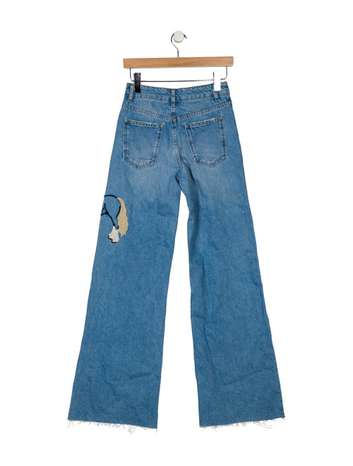 Understated Leather Mid-Rise Wide Leg Jeans