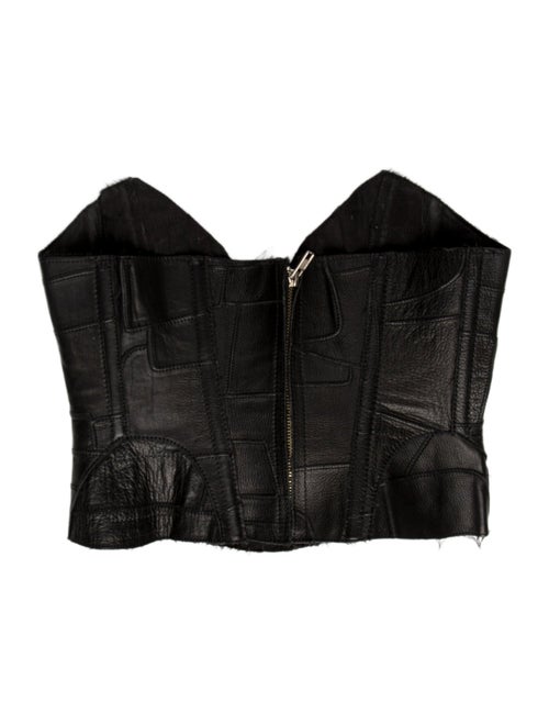 Understated Leather Suede Strapless Crop Top