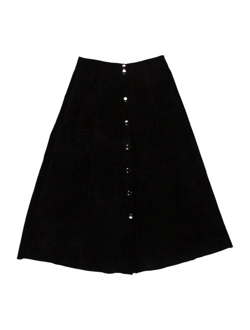 Understated Leather Leather Knee-Length Skirt