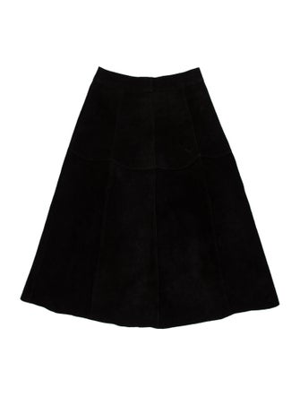 Understated Leather Leather Knee-Length Skirt