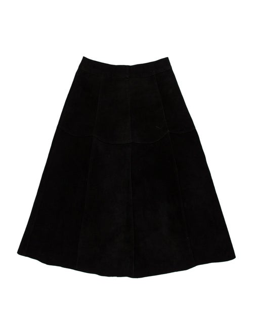 Understated Leather Leather Knee-Length Skirt
