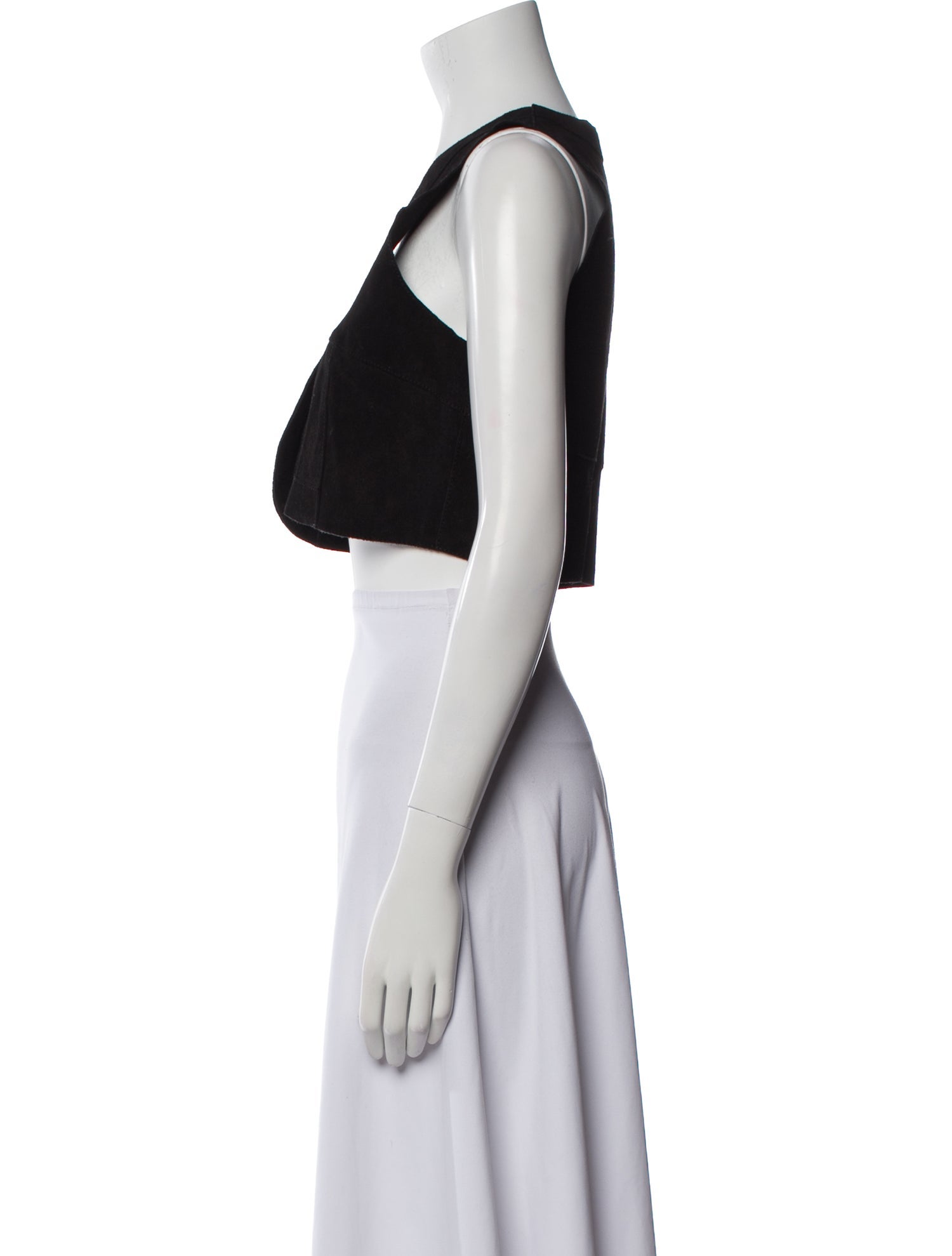 Understated Leather Leather V-Neck Crop Top