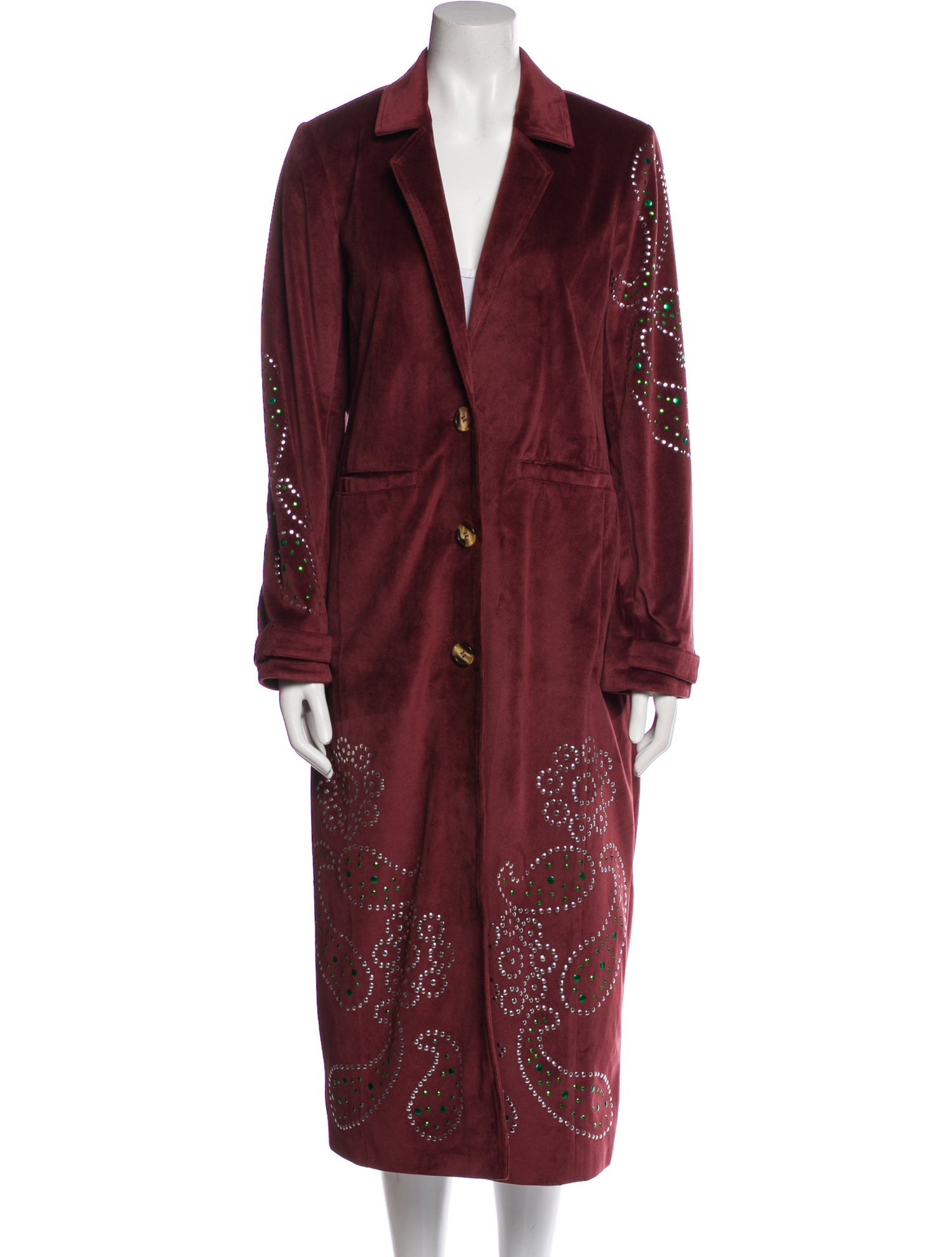 Understated Leather Patterned Coat