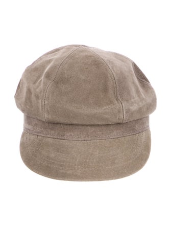 Understated Leather Suede Newsboy Hat