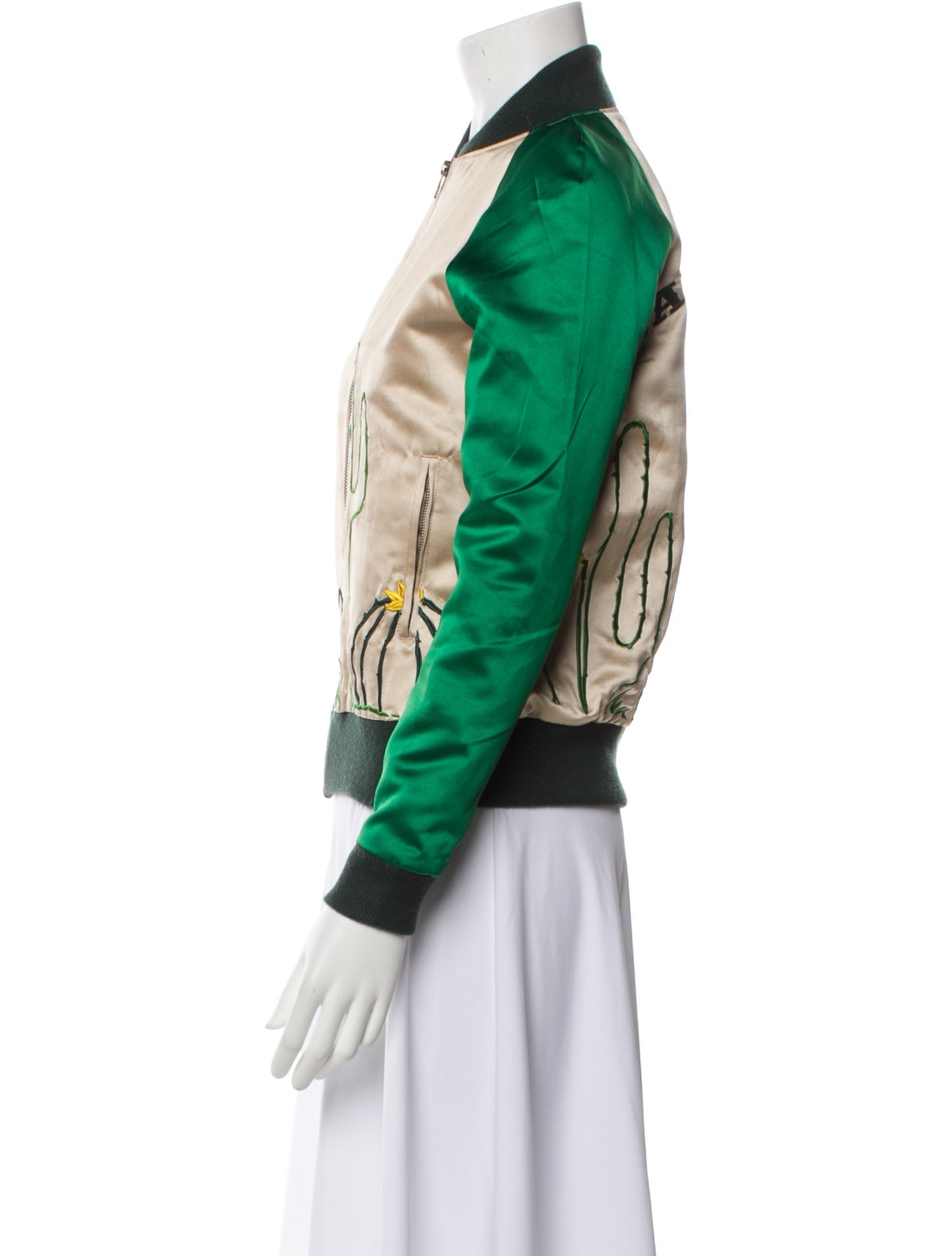 Understated Leather Printed Bomber Jacket