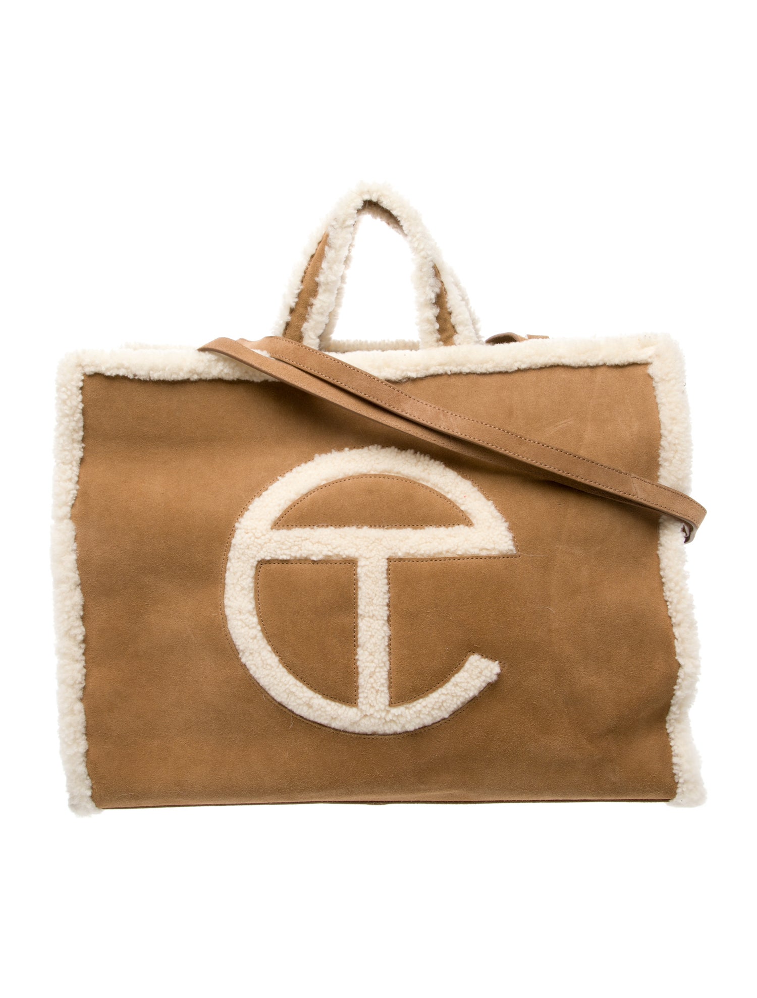 UGG x Telfar Suede Chestnut Shearling Shopper Large