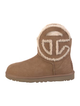UGG x Telfar Suede Fur Trim Boots