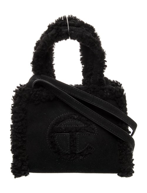 UGG x Telfar Suede Small Black Shearling Shopping Bag