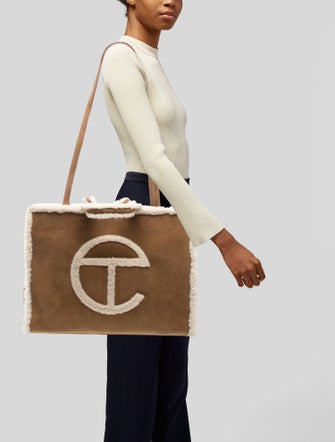 UGG x Telfar Suede Chestnut Shopping Bag Large