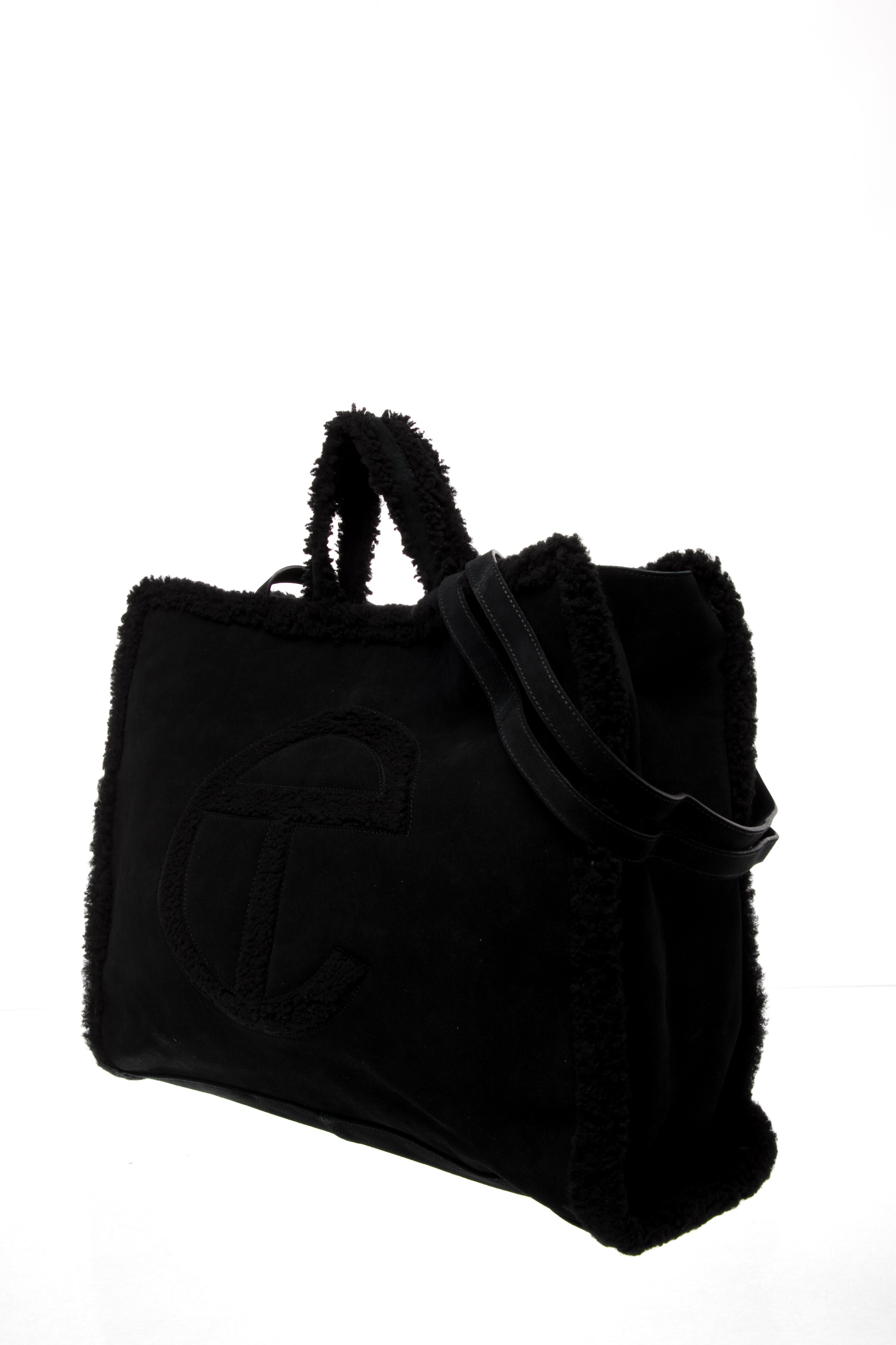 UGG x Telfar Suede Black Shopping Bag Medium