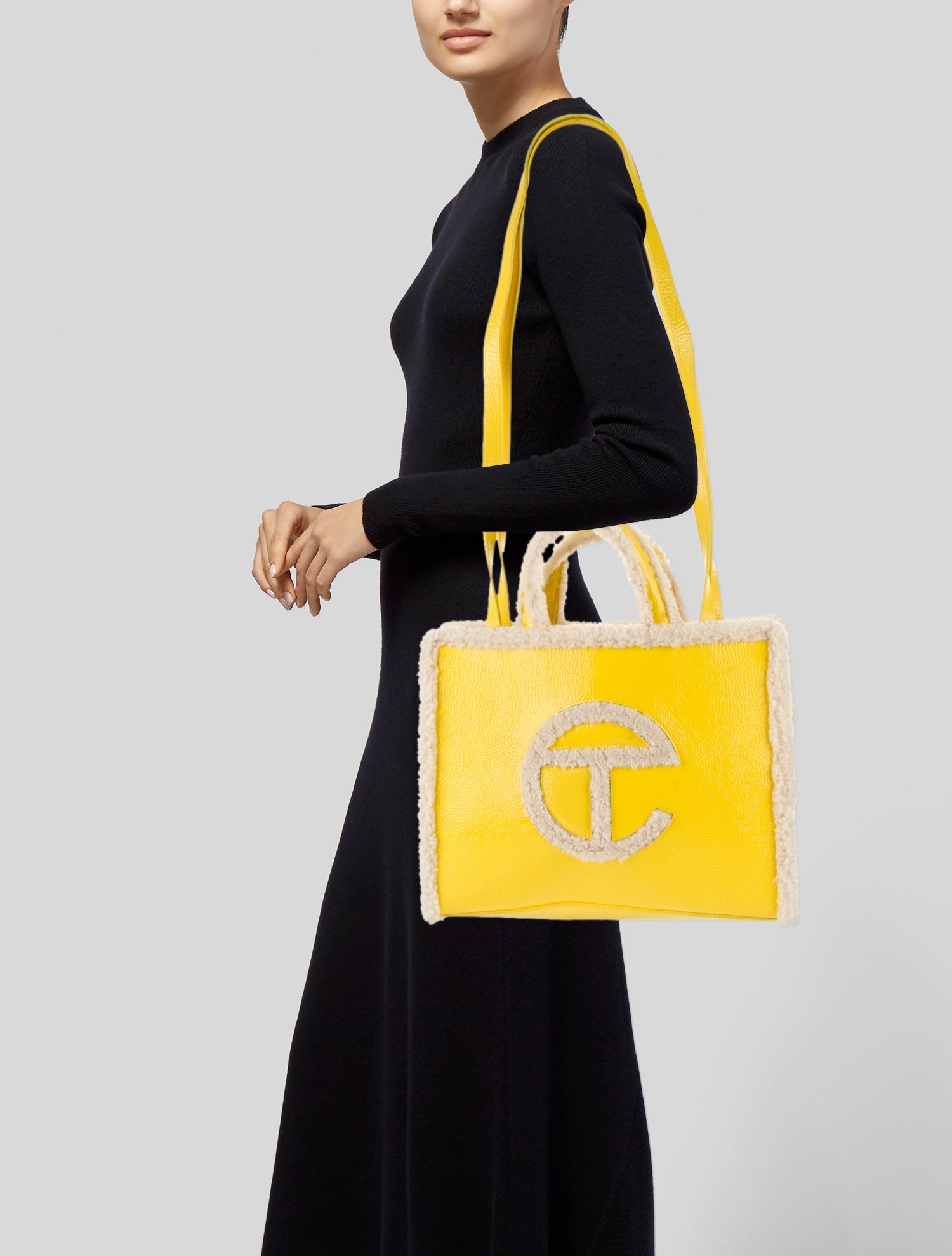 UGG x Telfar Patent Leather Crinkle Taxi Shopping Bag Medium