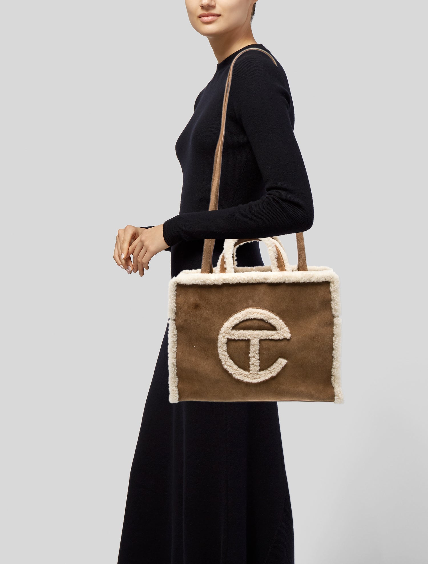 UGG x Telfar Suede Chestnut Shopping Bag Medium