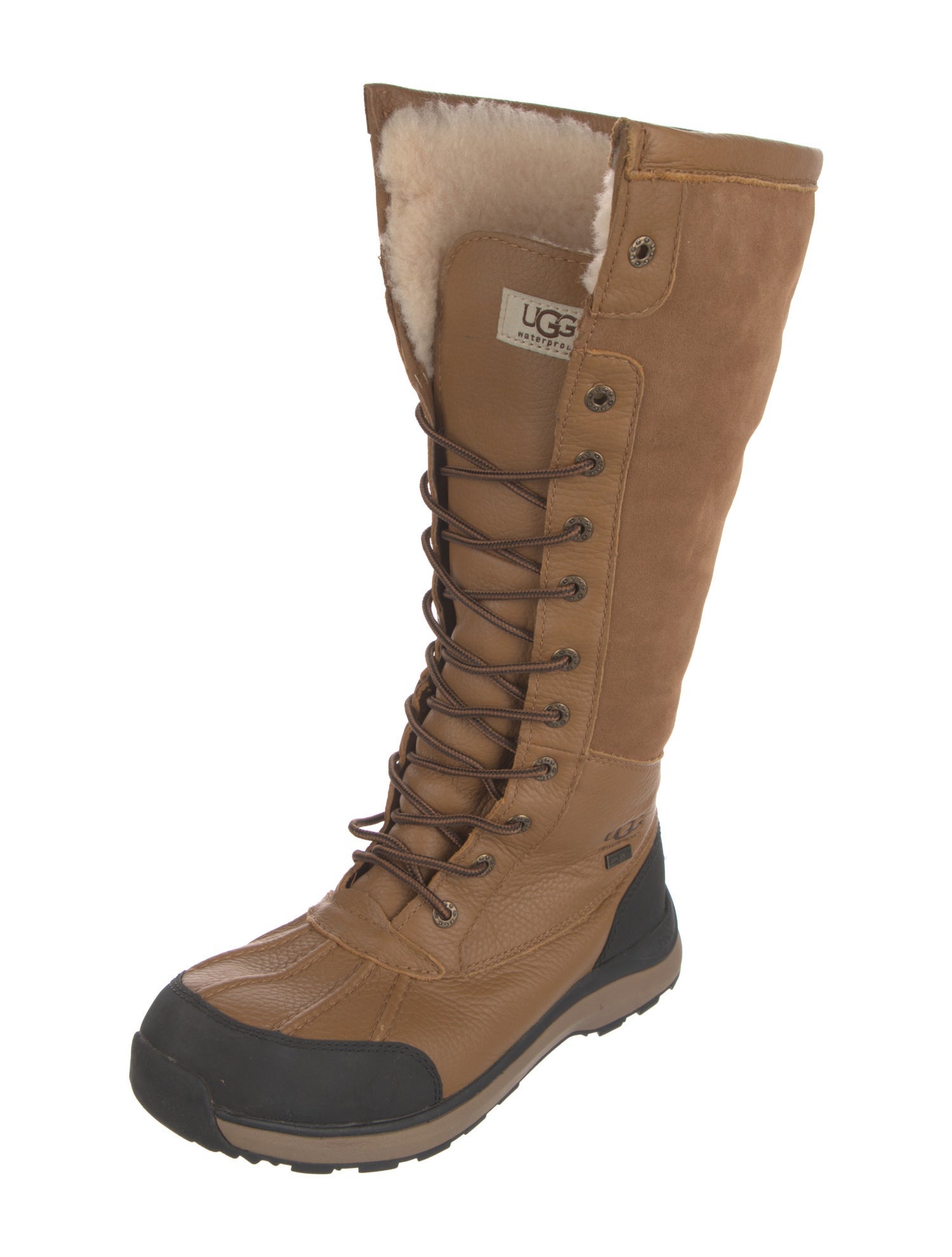 UGG x Telfar Adirondack Tall III Leather Lace-Up Boots