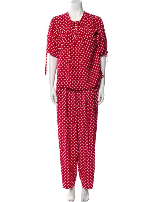 Ungaro Ter Polka Dot Print Cutout Accent Pant Set