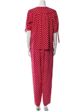 Ungaro Ter Polka Dot Print Cutout Accent Pant Set