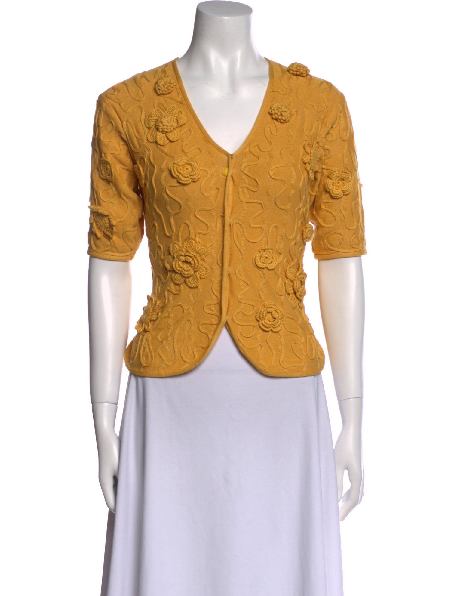 Ungaro Ter V-Neck Short Sleeve Crop Top